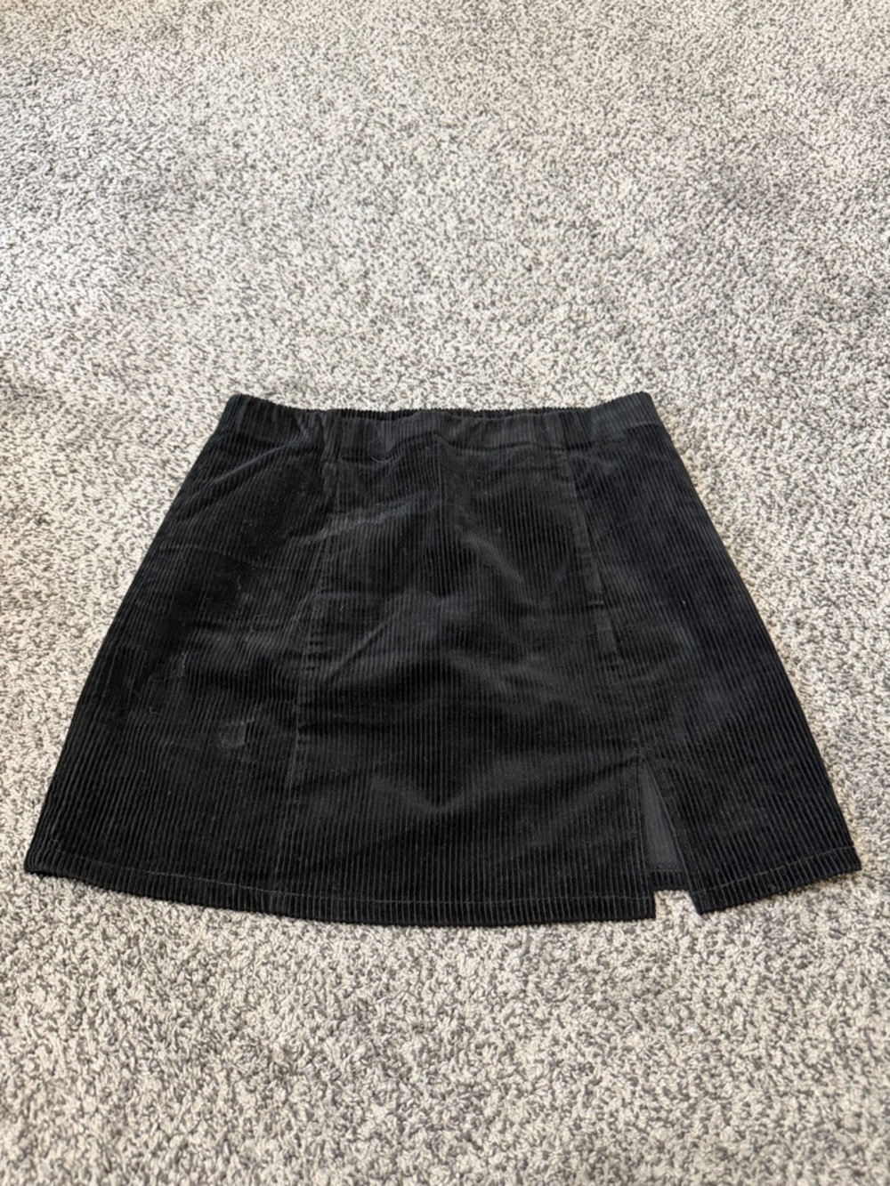 Forever 21 Black Corduroy Mini Skirt with Front Slit